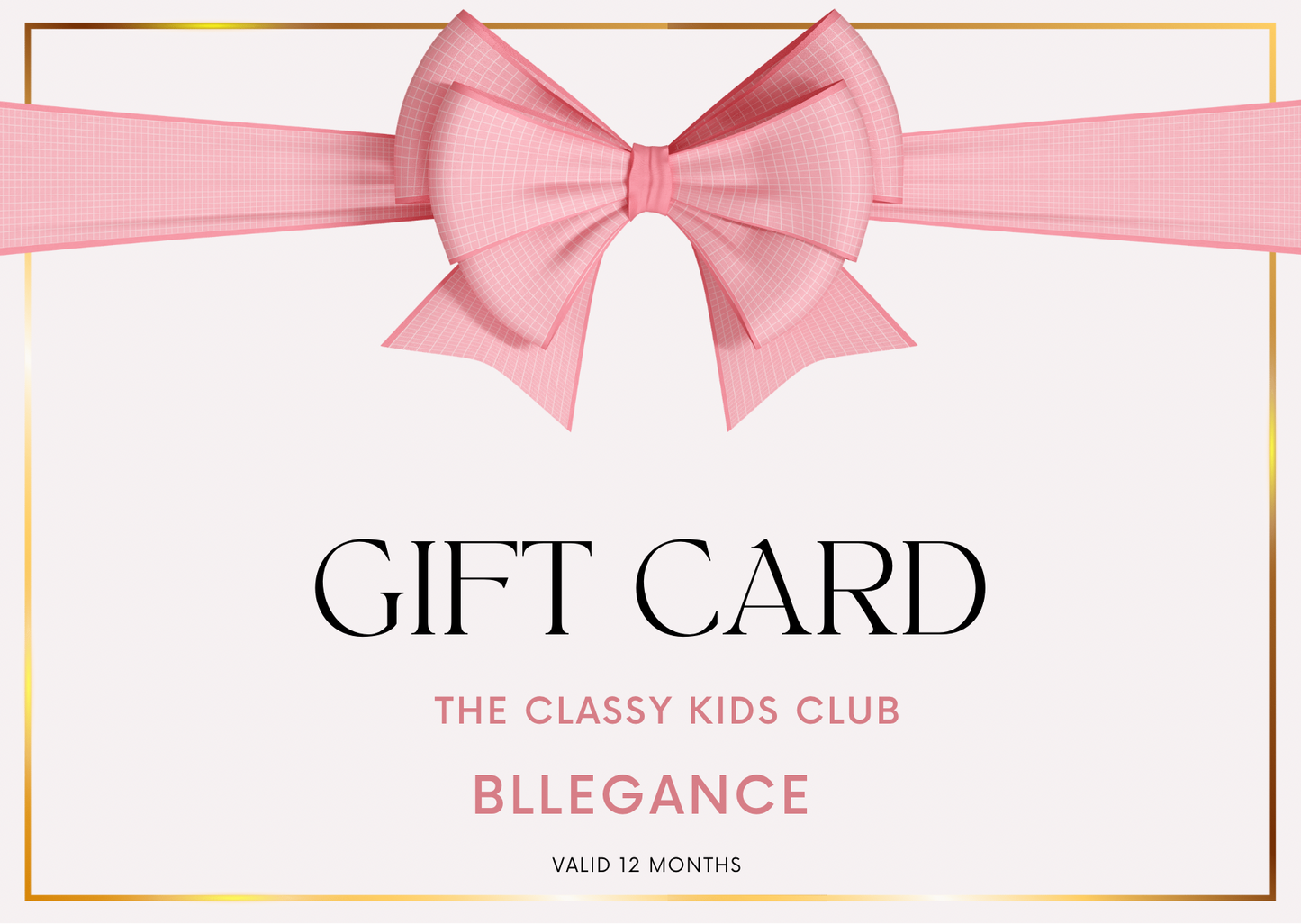 Kids Etiquette Gift Card