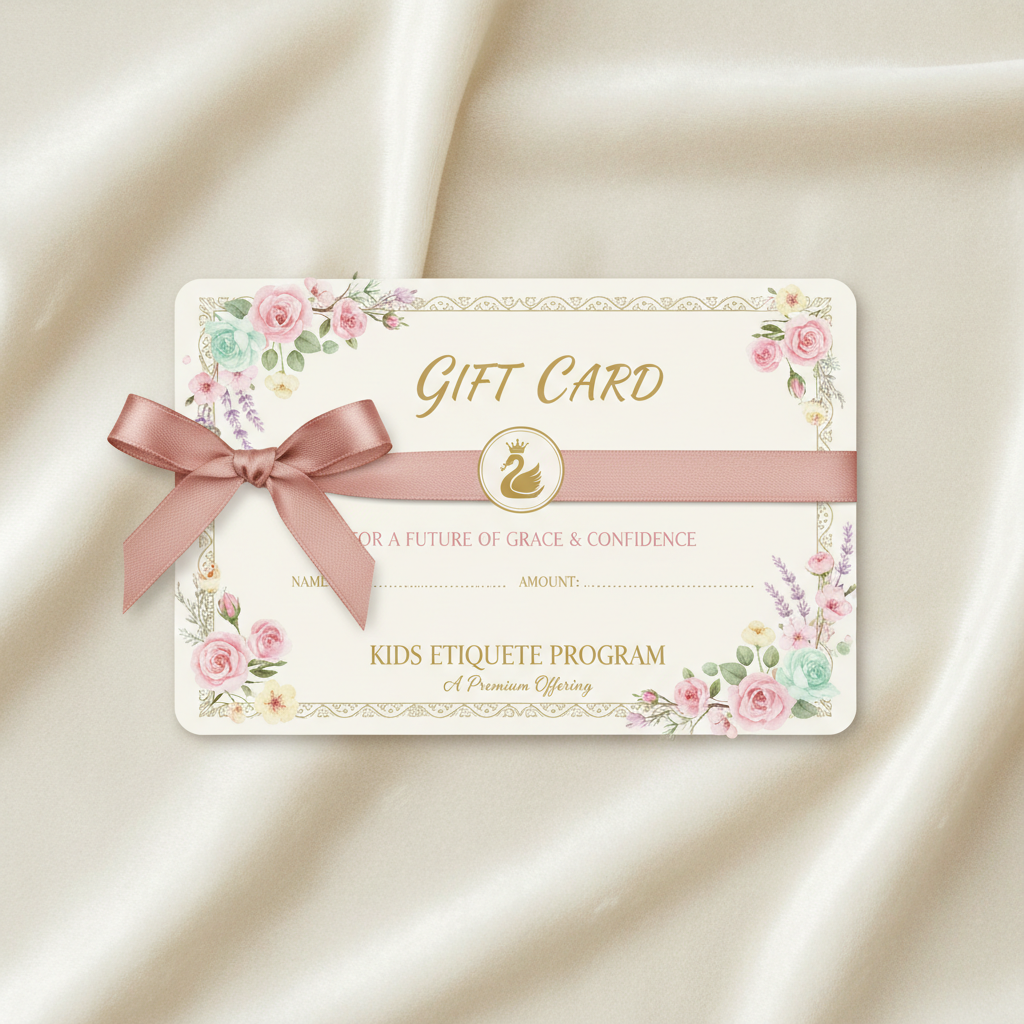 Kids etiquette gift card